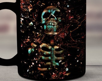 Skeleton Mug, Skull Mug, Skeleton Cup, Goth Mug, Spooky Mug, Horror Coffee Mug, Horror Mug, Skeleton Gift, Skeleton Coffee Mug, Skeletons