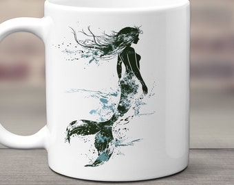 Mermaid Mug, Mermaid Ceramic Mug, Mermaid Coffee Cup, Beach Lover Gift Mug, Ocean Lover Gift Mug, Mermaid Gift Mug, Unique Mermaid Mug