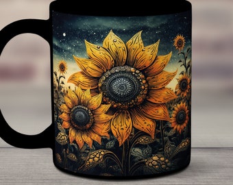 Sunflower Coffee Cup, Sunflower Mug, Sunflower Gifts, Sunflower Gifts for Women, Best Friend Gift, Wildflower Mug, Floral Mug, Flowers Mug