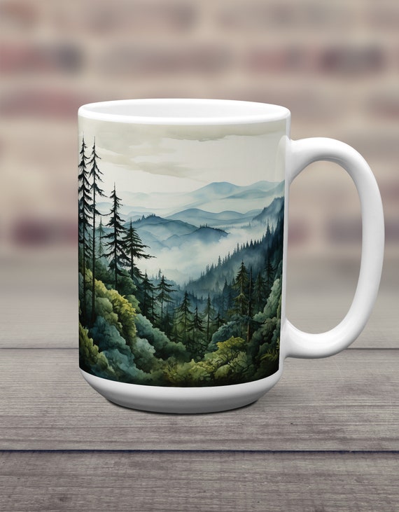 Evergreen Tree Forest Mug, Pine Tree Ceramic Mug, Forest Mountain Coffee  Cup, Beautiful Trees Gift Mug, Woodland Mug, Nature Lover Gift - Etsy