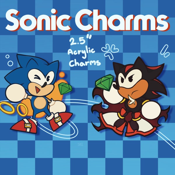 Sonic and Shadow the Hedgehog 2.5" Keychain Charms