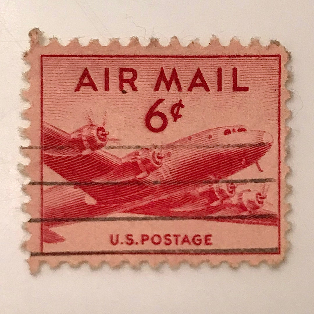 Rare Vintage 6 Cent Red Airmail US Postage 1946 Etsy