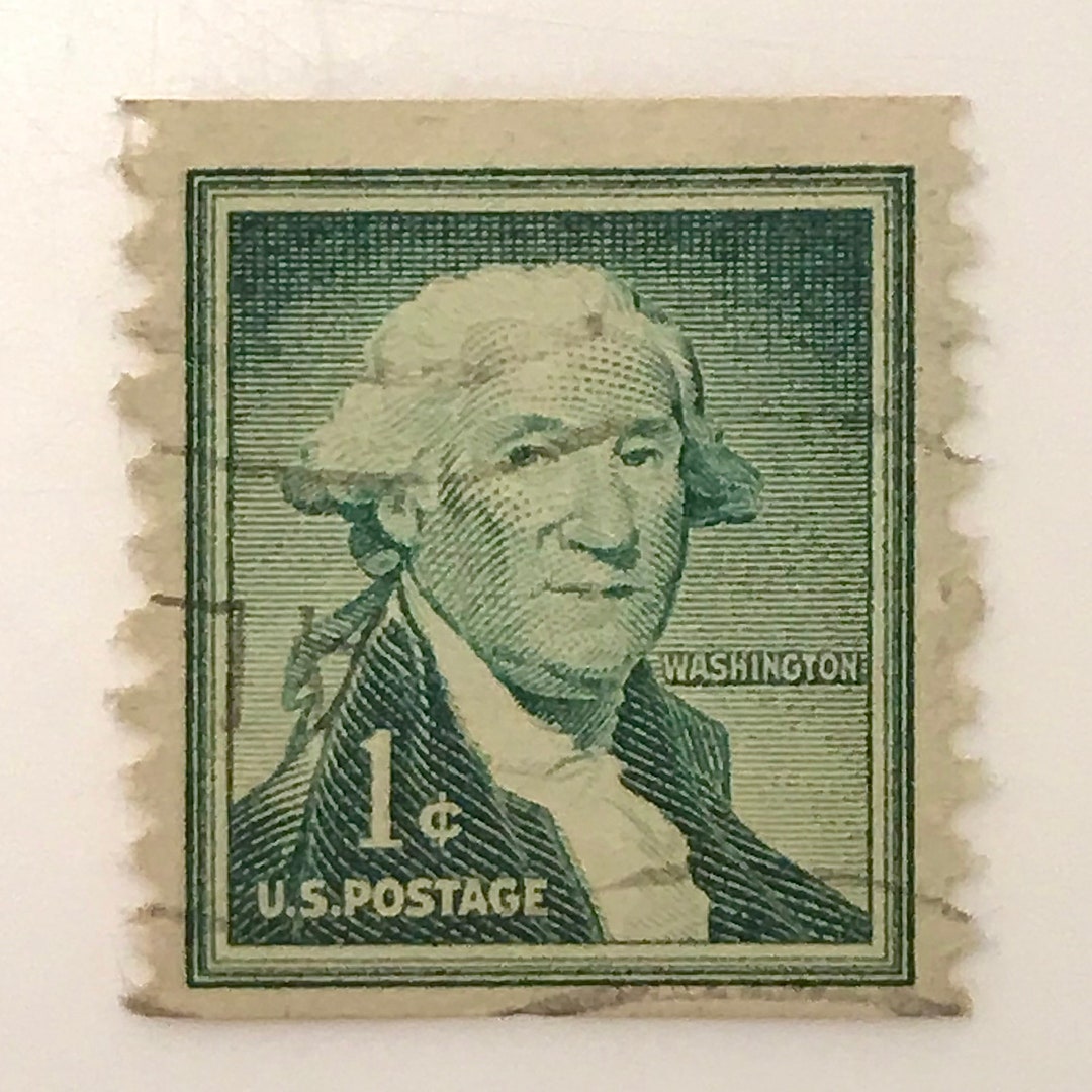 Rare Vintage George Washington 1 Cent Stamp Green United States rare-vintage-george-washington-1-cent-stamp-green-united-states