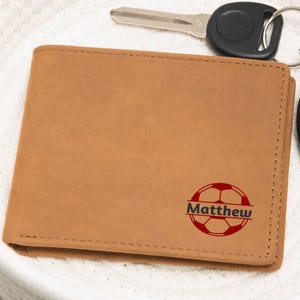 Cartera personalizada para niños con diseño deportivo/Cartera de béisbol, Cartera de fútbol, Fútbol americano, Baloncesto, Regalo para adolescentes, Cartera con nombre de niño