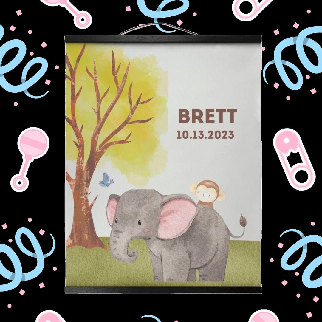 Personalized Baby Name Wall Hanging Hanging Wall Canvas Etsy