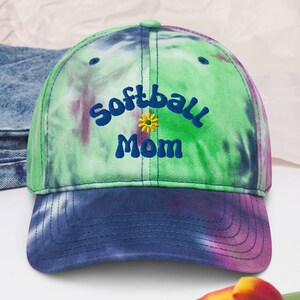 Embroidered Softball Mom Hat: Customized Tie-Dye Cotton Cap