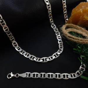 925 sterling silver byzantine chain necklace 7 mm,Silver Man Chain Necklace