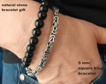 Milacolato Braccialetti a Catena Argento 925 per Donna Ragazze Bracciale Catena Quadrata con Taglio a Diamante Regolabile Satellite Perline Bracciali Gioielli Regalo Catena Infinity