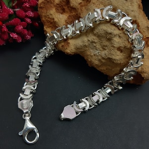 925 sterling silver euro king chain bracelet 8 mm,Silver Man Chain Bracelet