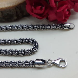 925 sterling silver man and women byzantine chain necklace,Silver Man Chain Necklace