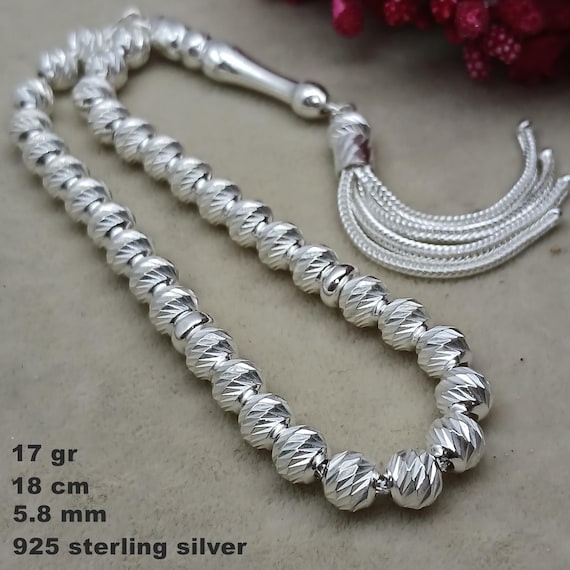 Sterling Silver Islamic Rosary: 925 Silver Tesbih Gift