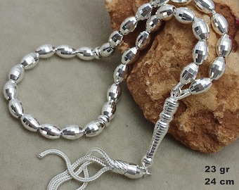Sterlingzilveren islamitische rozenkrans Tesbih: 925 zilver cadeau