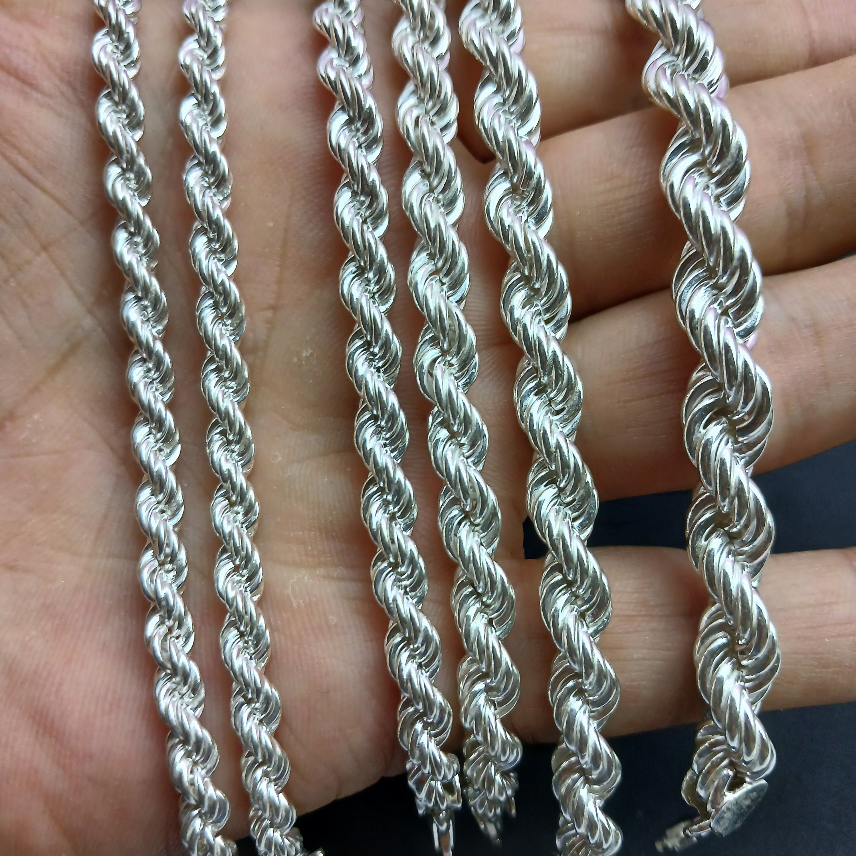 925 Sterling Silver Twisted Rope Bracelet - Byzantine Chain - Etsy