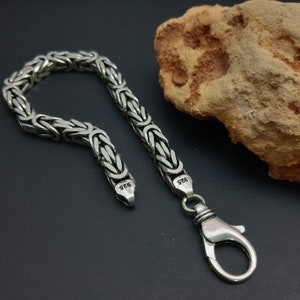 925 sterling silver square king chain bracelet 7 mm,Silver Man Chain Bracelet