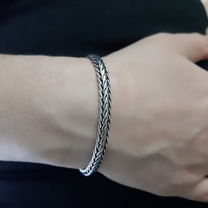 925 sterling silver byzantine chain bracelet 5.5 mm,Silver Man Chain Bracelet