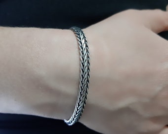 925 sterling silver byzantine chain bracelet 5.5 mm