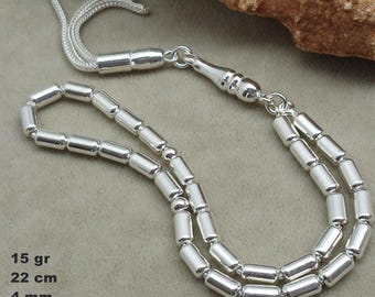 925 sterlingzilver Tesbih/Sımıle islamitisch cadeau voor hem, islamitische zilveren rozenkrans, tesbih