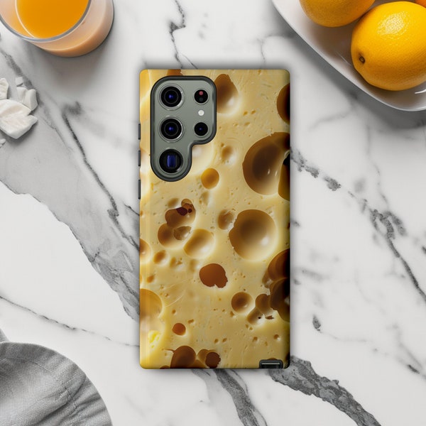 Swiss Cheese Phone Case Weird Phone Cases For iPhone, Pixel, S10, S20, S21, S22, S23 Plus, Ultra | Cheese Phone Case