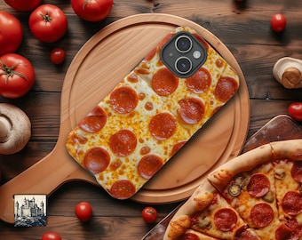 Pizza Phone Case Weird Phone Cases For iPhone Pro, Max, Pixel, Galaxy S, Plus, Ultra | Cheese Pizza Texture Phone Case For Pizza Lovers