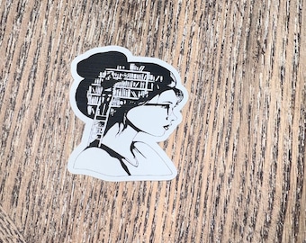 Girl Who Loves Books Sticker, Book Lovers Sticker