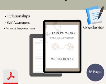 Journal de travail de l’ombre, Thérapie du travail de l’ombre, Travail de l’ombre, Journal numérique du travail de l’ombre, Goodnotes du travail de l’ombre, Journal Goodnotes