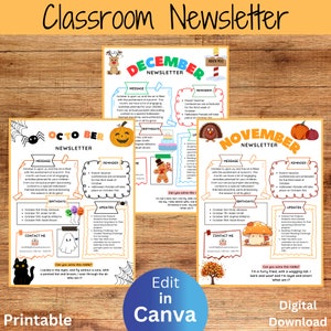 Classroom Newsletter, Classroom Newsletter Template, Teacher Newsletter, Teacher Newsletter Template, Teacher Printable, Classroom Printable
