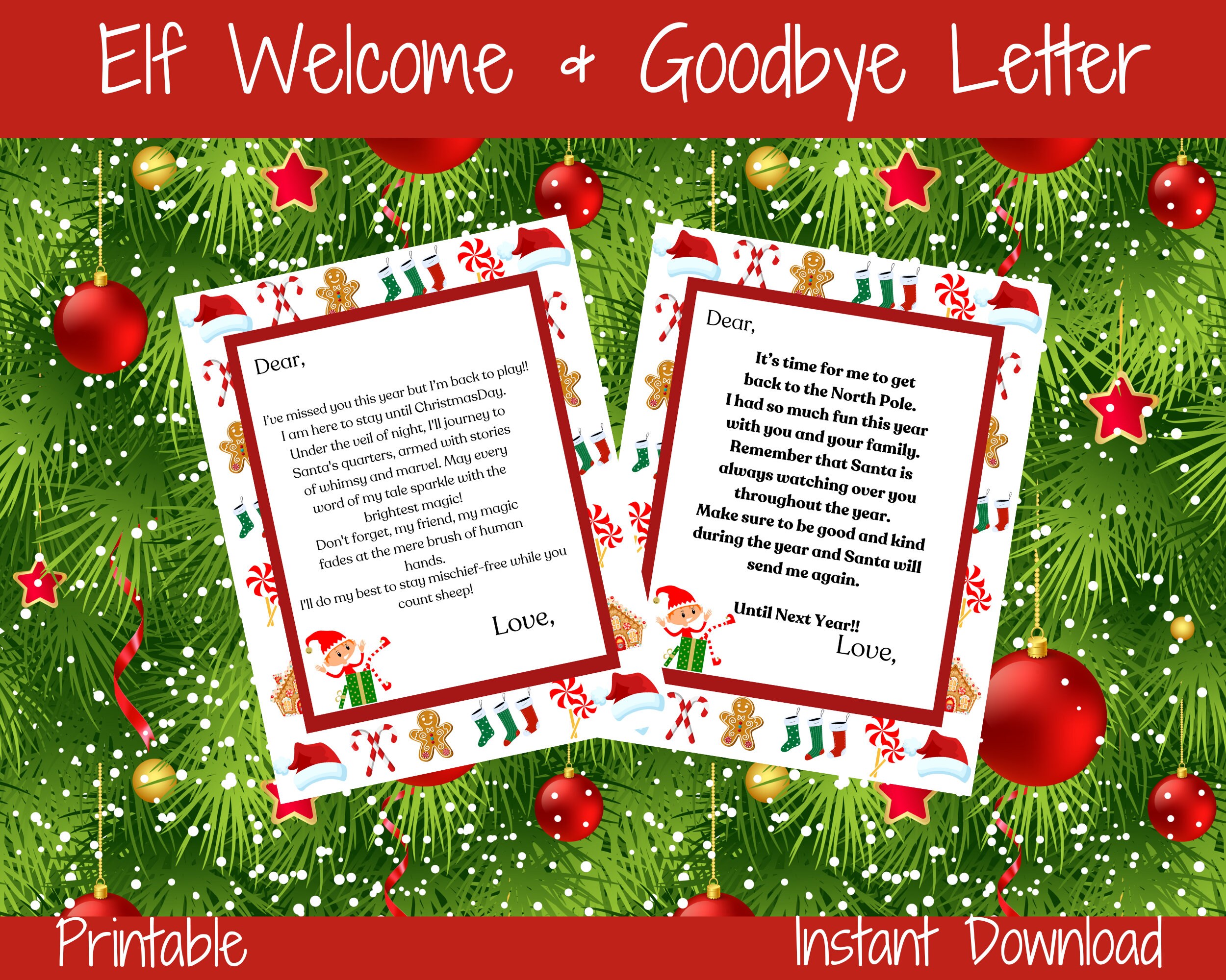 Elf Welcome Letter Elf Goodbye Letter Elf Welcome Back - Etsy
