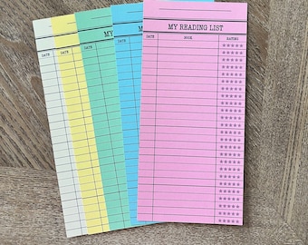 Reading List Book Tracker, Library Card Bookmark