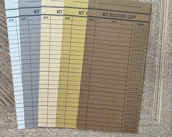 Reading List Book Tracker, Library Card Bookmark