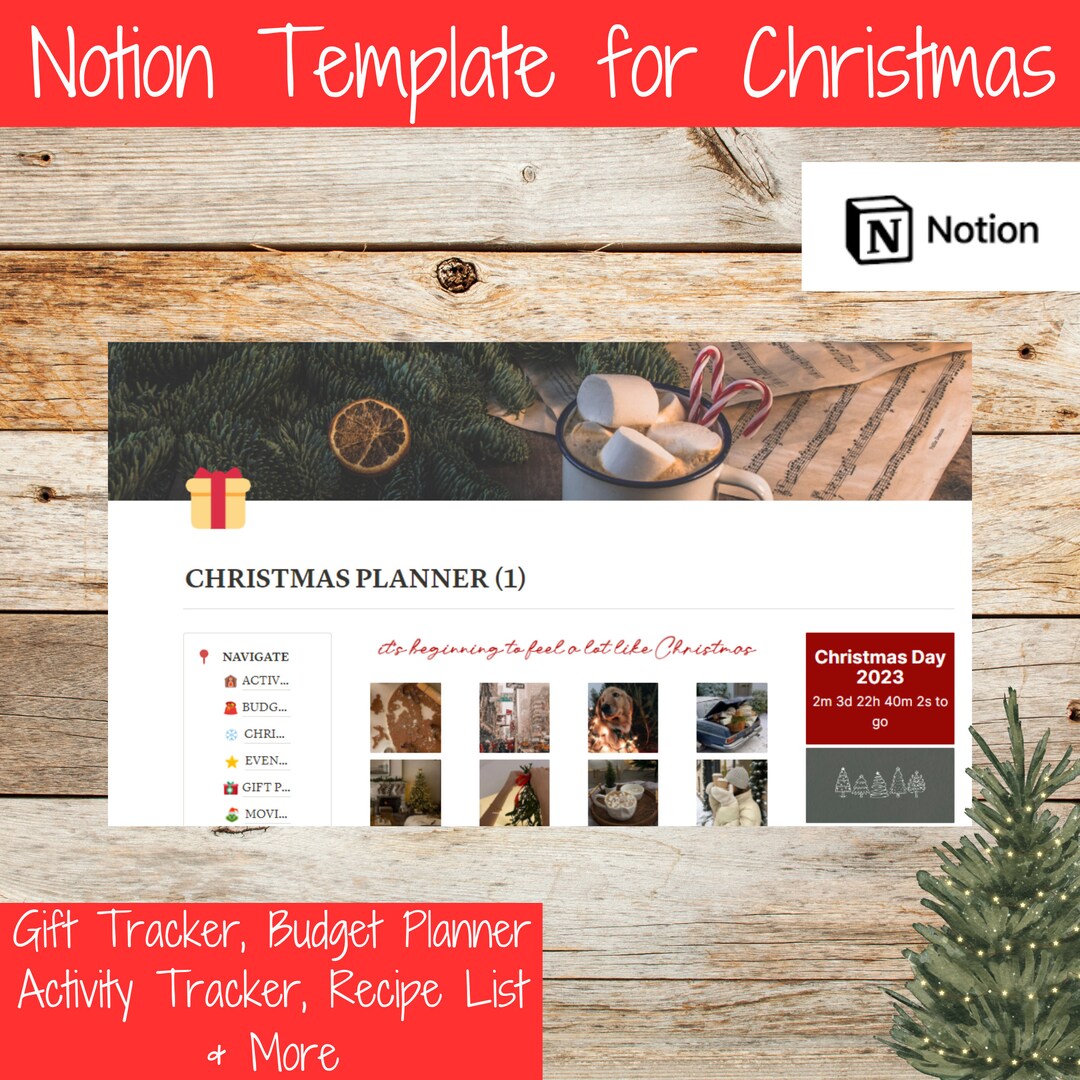 Notion Template Christmas Planner Notion Template Planner Etsy