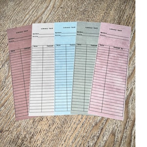 Reading List Bookmark, Library Card Bookmark