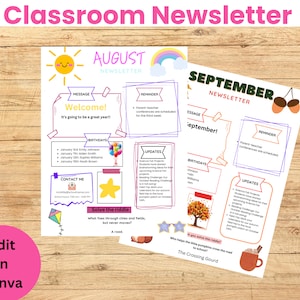 Classroom Newsletter, Classroom Newsletter Template, Teacher Newsletter, Teacher Newsletter Template, Teacher Printable, Classroom Printable