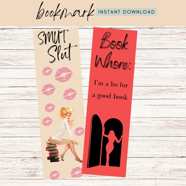 Smut Slut Printable Bookmark, Smut Slut, Digital Bookmark, Smut Bookmark, Funny Bookmark, Book Whore Bookmark, Bookmark Printable