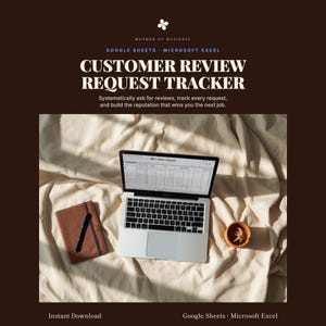 中小企業向け顧客レビュー依頼追跡スプレッドシート｜お客様の声フォローアップログ｜Googleスプレッドシート＆Excel｜評判管理ツール（オーストラリア版）