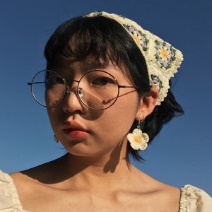 handmade crochet flower earrings