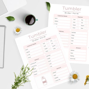 Printable Tumbler Order Form Template Custom Tumbler Form - Etsy