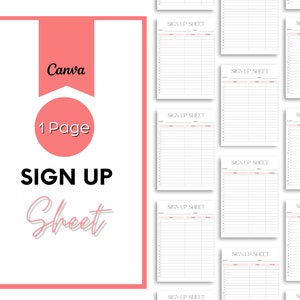 Editable Signup Sheet Template, Potluck Signup Sheet, Potluck Printable, Sign-up Sheet, Email Sign-up Sheet, Sign Up Printable, Sign up form