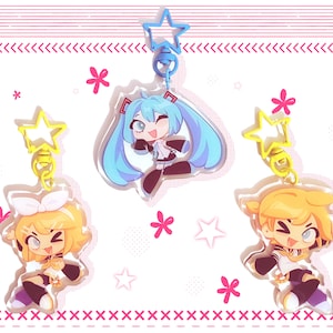 2.5&quot; Clear acrylic VOCALOID charms