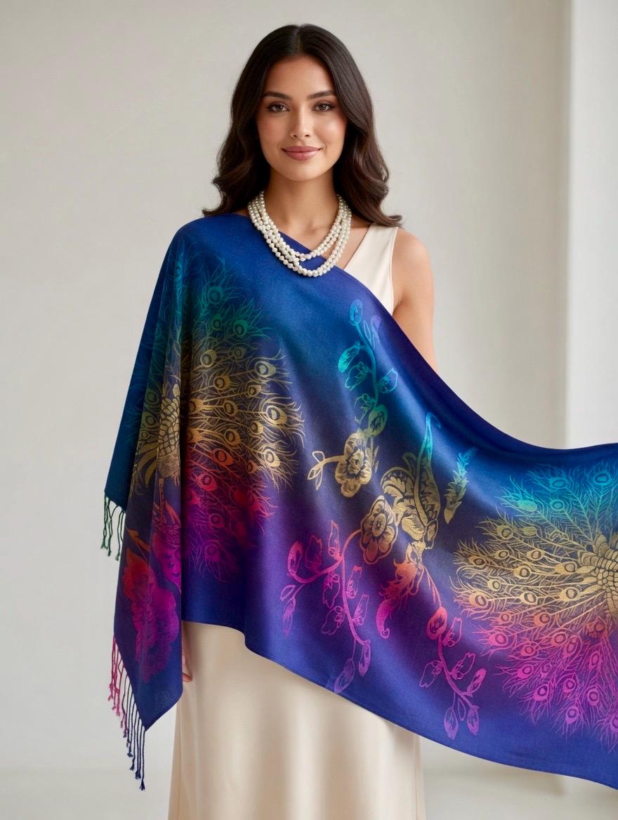 shawl for royal blue dress QISZAR EXCLUSIVE BEADED SHAWL main image 1