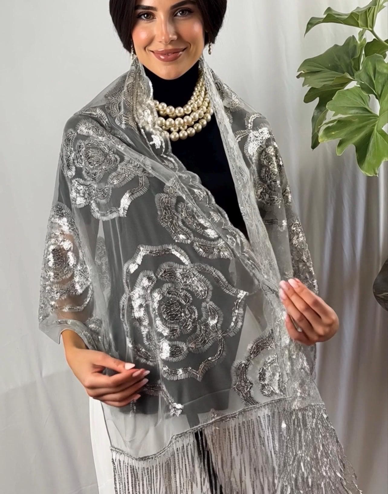 Silver Evening Shawl - Etsy