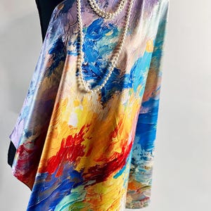 Seascape and more Double-Sided Square Silky Scarf – Wearable Art Scarf, Reversible Iconic Artwork by Legendary Artists, 27&quot;x27&quot; (70x70cm)