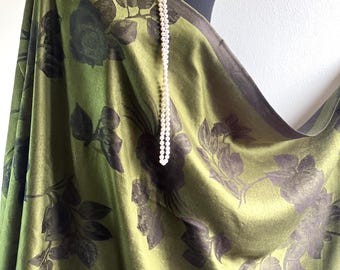 Olive Green Floral Jacquard Pashmina Shawl – Elegant Wedding Shawl, Bridesmaid Wrap & Special Event Accessory