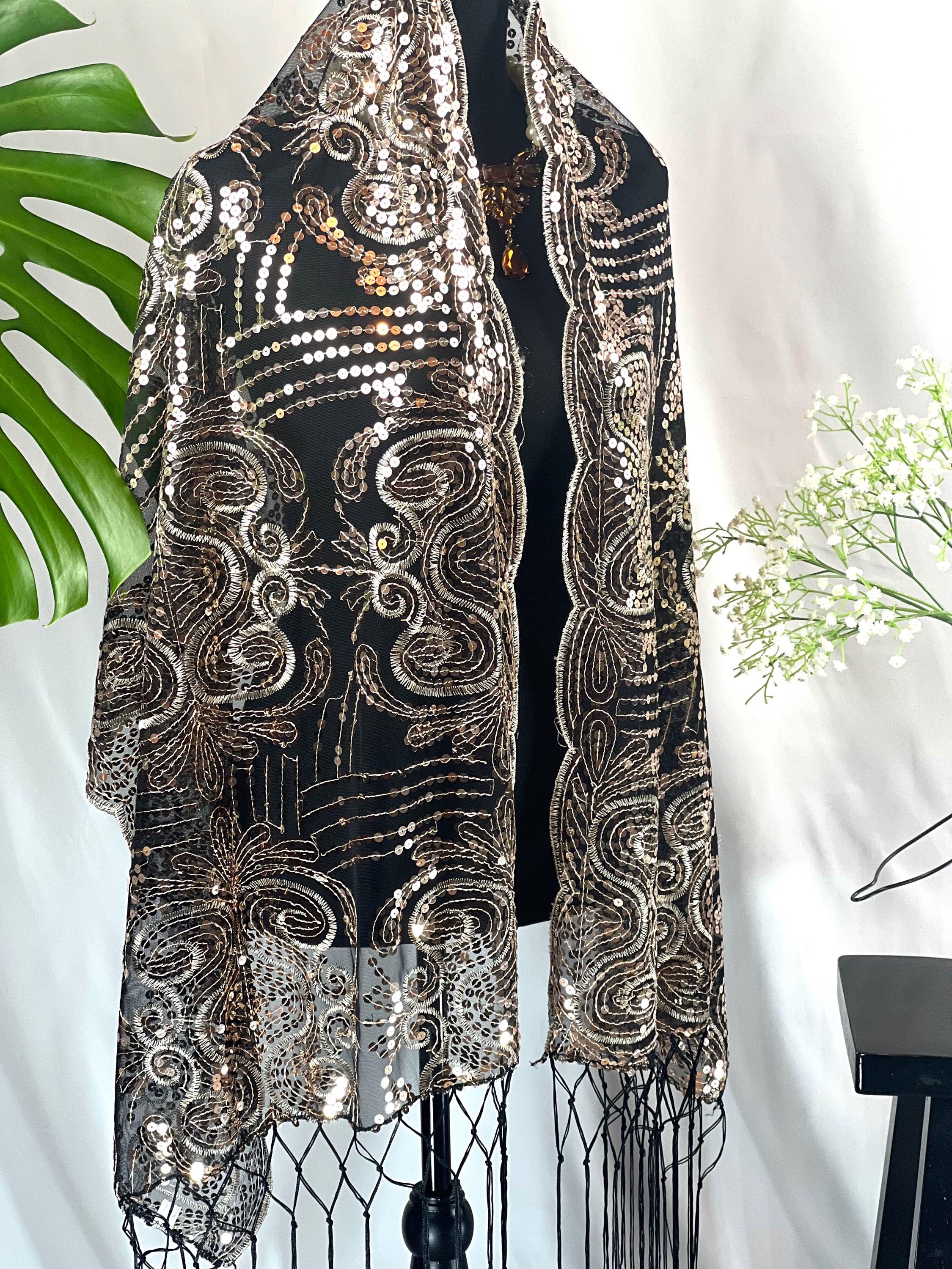 slim fit dress slacks Nicoblu Josephine Reversible Pashmina Shawl in Gold Shimmer Dune