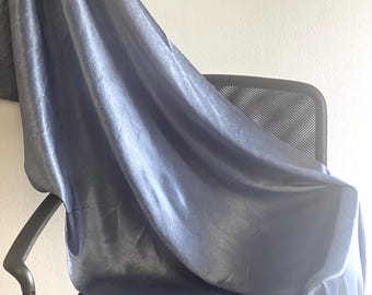 Steel Blue Silky Shining Scarf – Elegant Wedding Shawl, Bridesmaid Wrap & Special Event Accessory