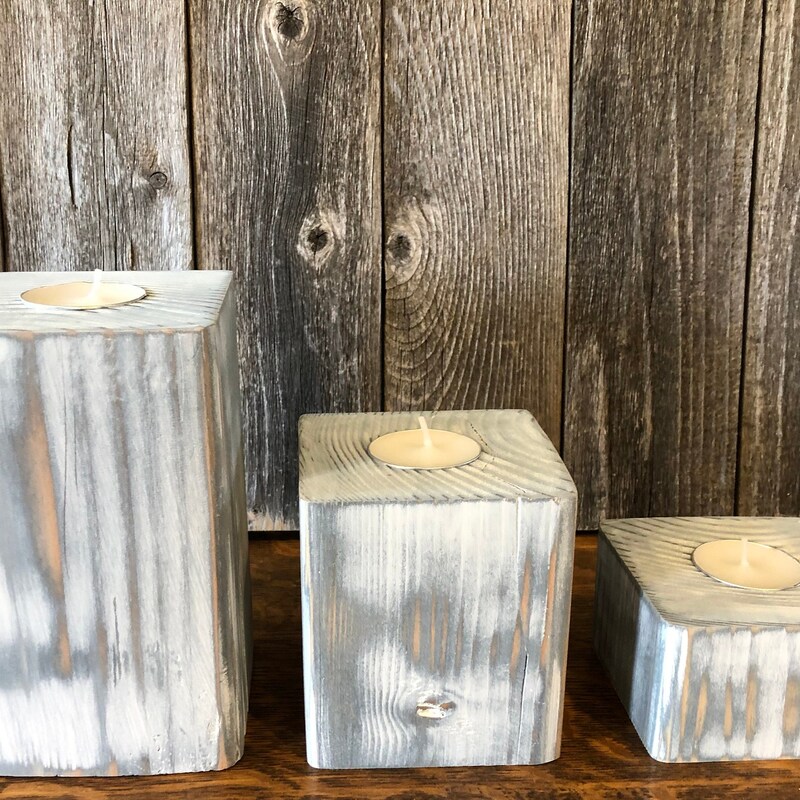 4.5x18.5x4.5 Wood Candle Holder Black main image 0