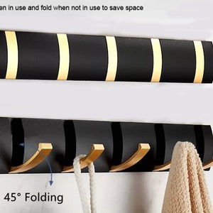 Coat Hooks for Wall Coat Rack Hanger with Foldable hook Towel Rail Hat keys Umbrella Racks for Hallway Kitchen Bathroom 1_8 Hook Modern