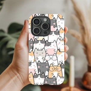 Kawaii Cat iPhone Case - Cute Anime Phone Cover for iPhone, Samsung Galaxy, and Google Pixel