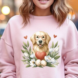 Golden Retriever Valentine's Day Shirt - Cute Gift For Dog Moms