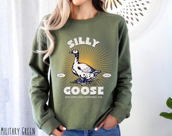 Silly Goose  Sweatshirt - Funny Crewneck Sweatshirt for a Quirky Style - Plus Sizes Available