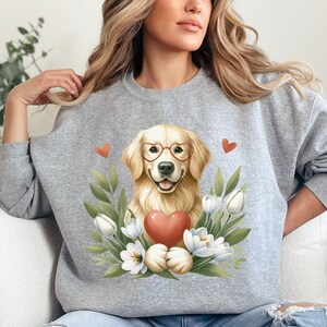 Golden Retriever Valentine's Day Shirt - Cute Gift For Dog Moms
